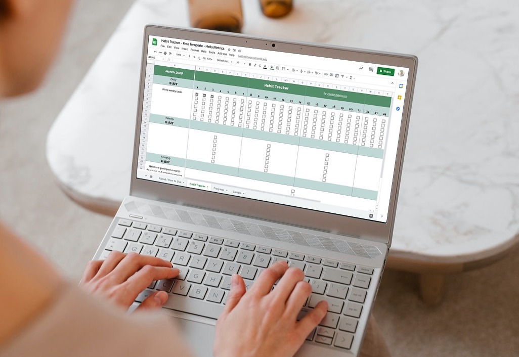 Google Sheets Habit Tracker (Free Template) | Hello Metrics